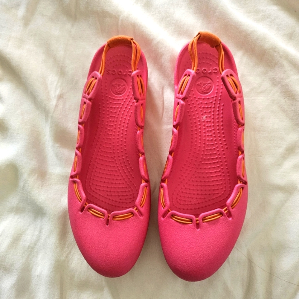 Women's Vibrant Pink and Orange Crocs